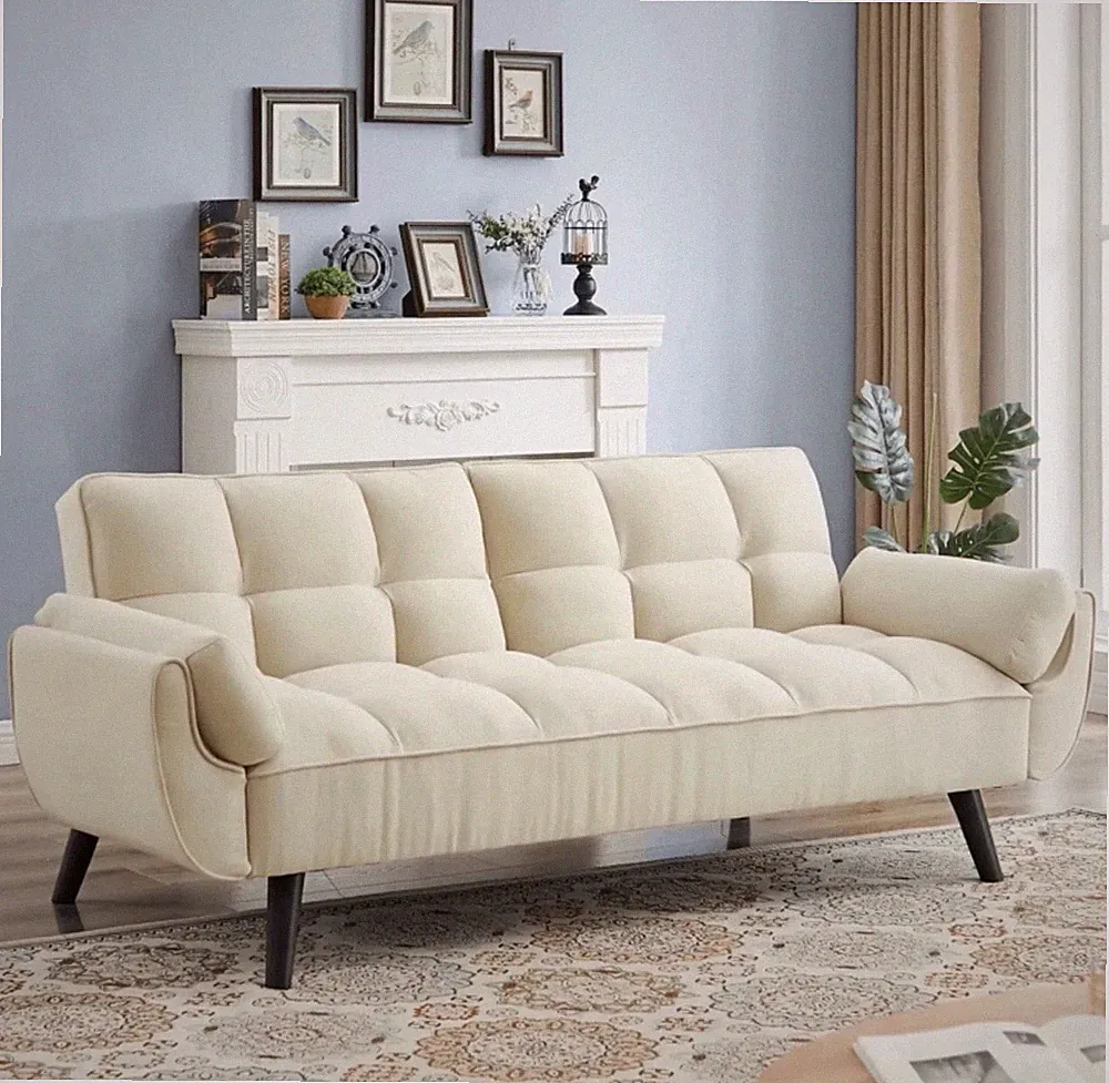 Convertible Sofa Bed Sleeper Reclining Split Back Sofa Couch with Pillowtop Arm